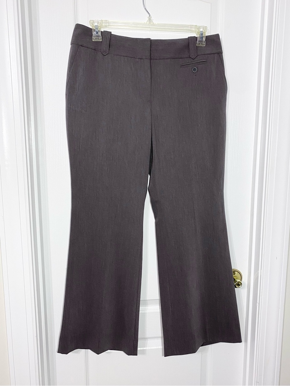 LOFT Ann Flare Leg High Waist Trousers Gray Size 12